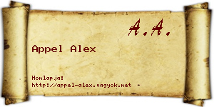 Appel Alex névjegykártya