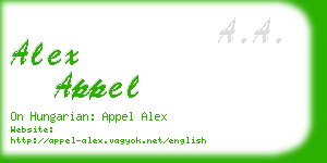 alex appel business card